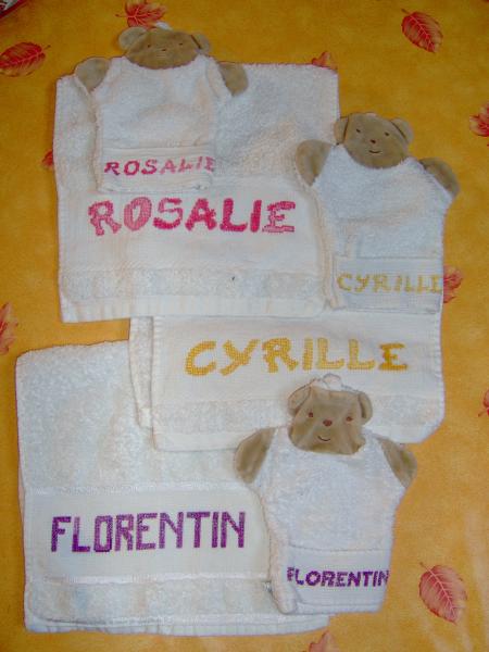 lavette et linge brod�s