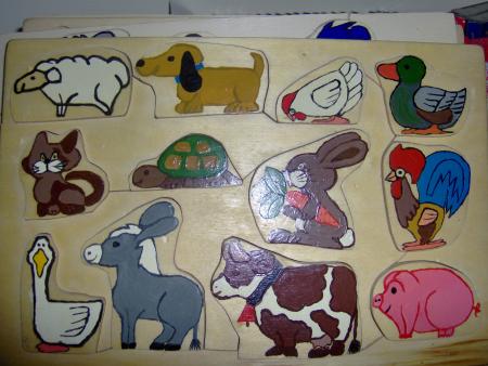 puzzle en bois animaux de la ferme