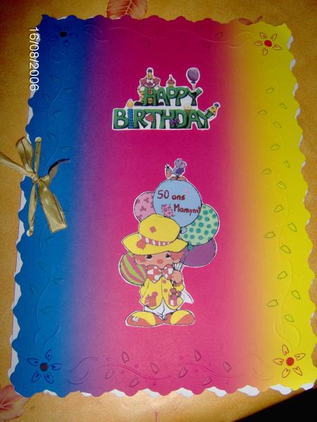 une carte d'anniversaire